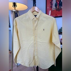Vintage Ralph Lauren Men’s Yellow Oxford Button Down Shirt